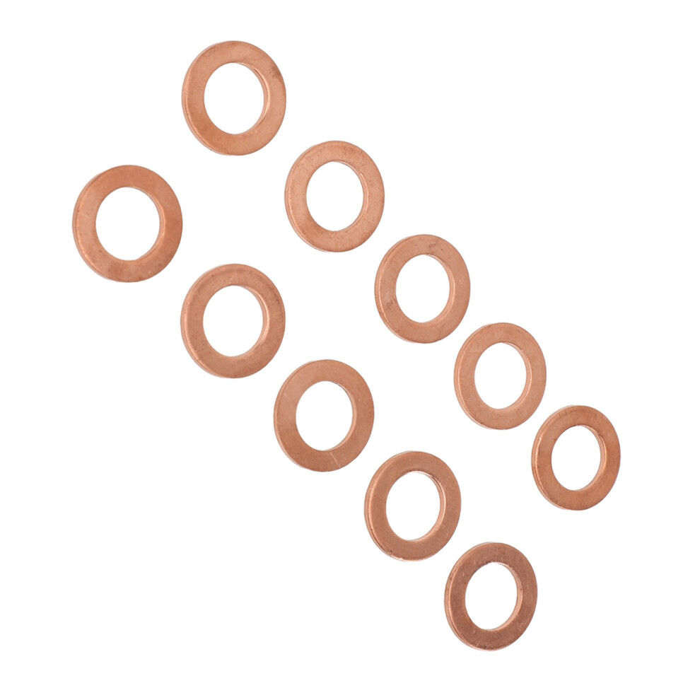 10Pcs M12 Copper Oil Drain Plug Washers - Leak-Proof Sealing Gaskets 5051349365614