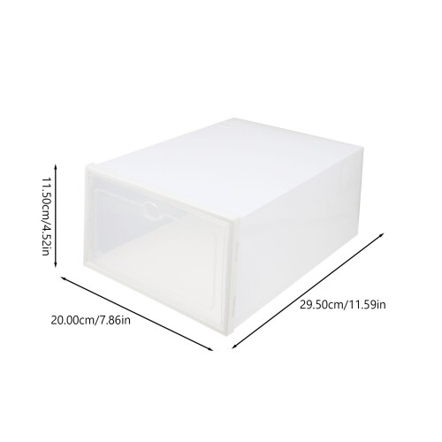 4Pcs White Waterproof Plastic Shoe Storage Boxes with Transparent Lid 1