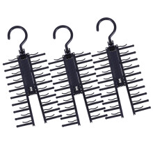 Tie Hangers Men Black Abs Plastic 3set 11.4x5.1x0.4in