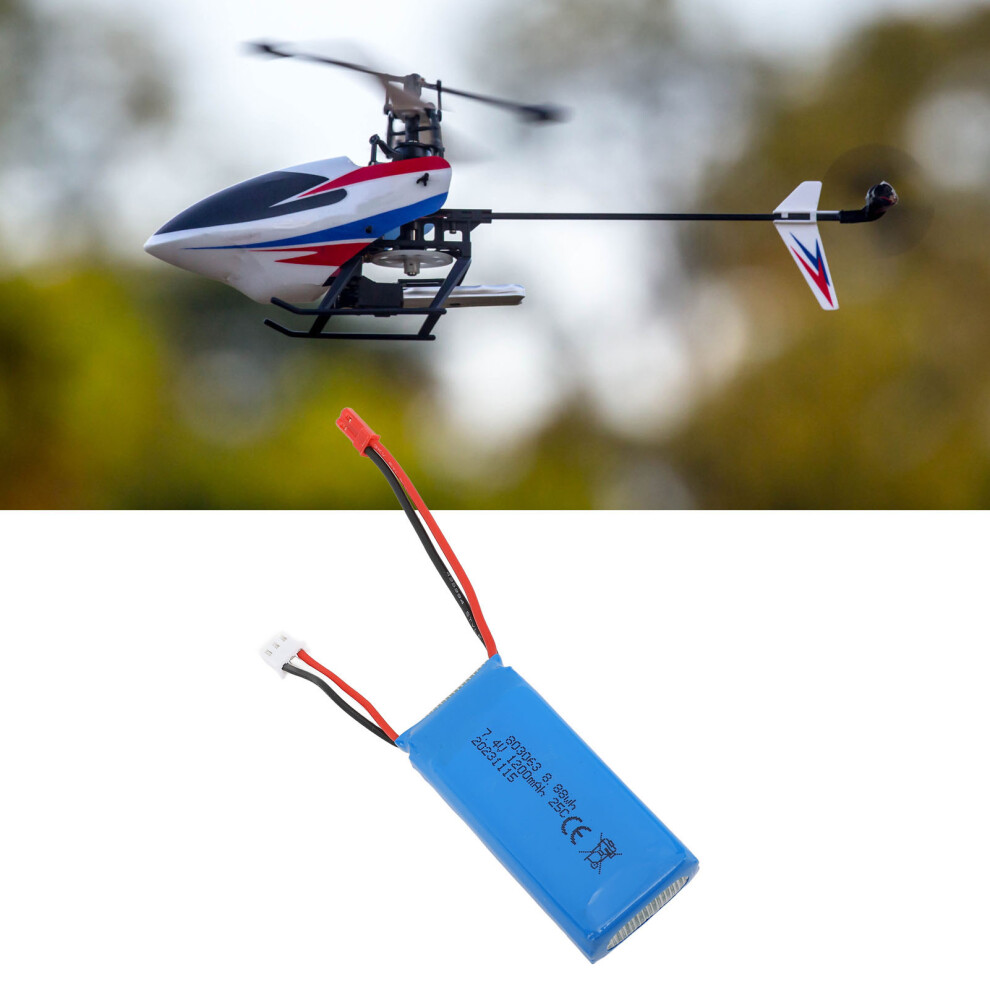 7.4V 1200Mah Lithium Polymer Drone Battery With Jst Plug Red 7891349365973