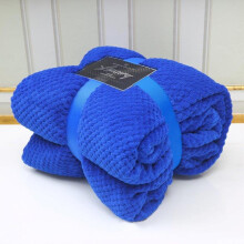 (ELECTRIC BLUE, KING [200CM*240CM]) Luxury Popcorn Waffle Blanket Fleece Travel Throw Sofa Bed Warm Cosy Double King