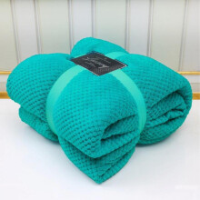 (TEAL, KING [200CM*240CM]) Luxury Popcorn Waffle Blanket Fleece Travel Throw Sofa Bed Warm Cosy Double King