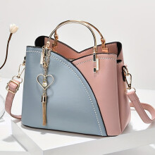 Schultertasche mit großem Fassungsvermögen 23x19x11.5 cm Blau/Pink