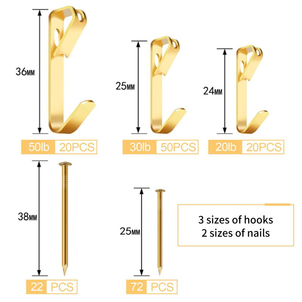 Picture Hanging Hooks, 184Pcs Picture Hanging Kit 8320539249971