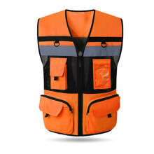High Visibility Reflective Safety Vest Zip Pocket