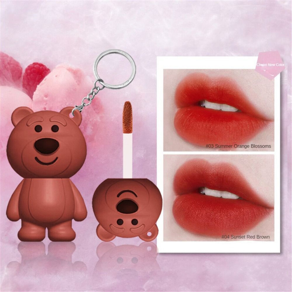 (Type#9) Cocozhekun Bear Keychain Lip Mud Matte White Natural Matte Lip Glaze Student-image-OPC-PKG6H6J-NEW