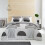 (Script Silver, Double) Printed Duvet Cover Set Material Polycotton Single Double King Size 3