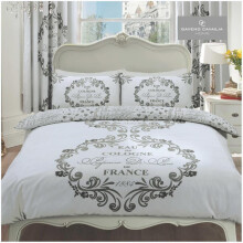 (Script Silver, Single) Printed Duvet Cover Set Material Polycotton Single Double King Size
