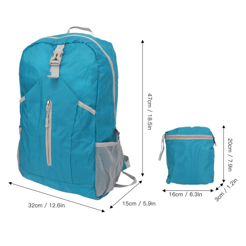 Compact 30L Sky Blue Hiking Backpack: Tear-Resistant Foldable Ultra-Light 1