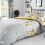 (Feather Yellow, Double) Printed Duvet Cover Set Poly Cotton Reversible Geometric Pattern Single Double King Size 1