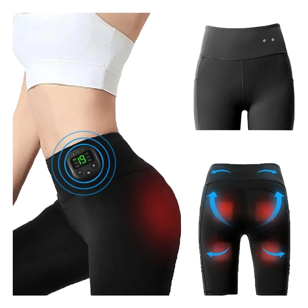 Oba Ems Muscle Stimulator High Waist Yoga Shorts – 8 Modes, 19 Intensity Levels Xl