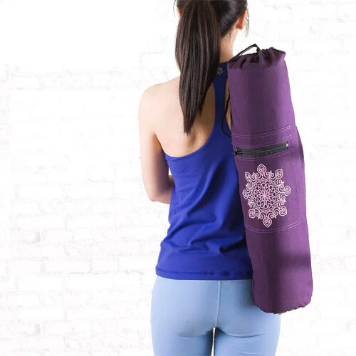 Canvas Cotton Yoga Mat Tote Bag with Adjustable Strap 2