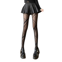 Women's Pantyhose,Cross Line High Waist Pantyhose Sheer Tights