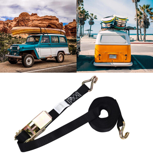 Ratchet Tie Down Straps with Double Hooks Cargo Straps Ratchet 2
