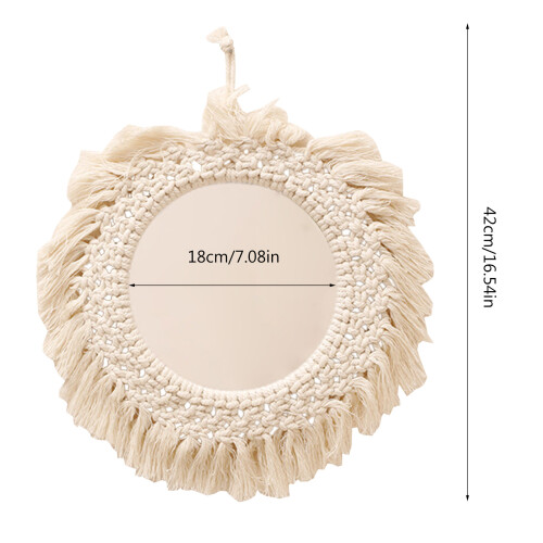 Round Wall Mirror Set with Weave Pattern for Living Room Bedroom 2