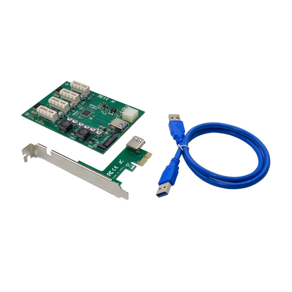 Usb 3.0 Pcie To 4 Pci Express 1X Extender Board Asm1184e Desktop 7751000088255