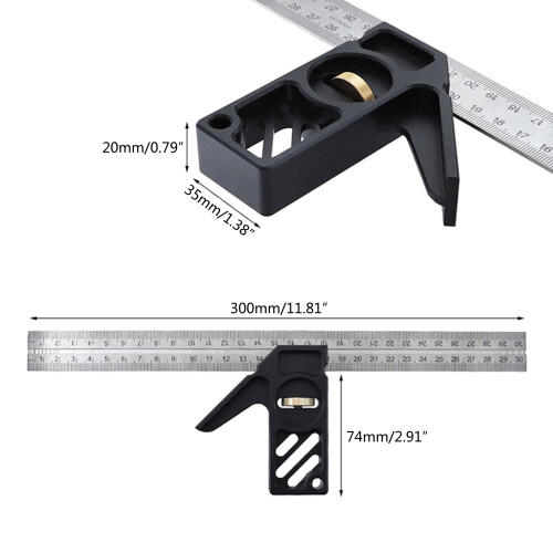 Adjustable Protractor AngleRuler Combination Square Ruler 2