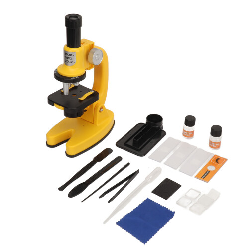 Kit Microscopio Compatto per Bambini 200x-1200x Giallo 2xAA 1