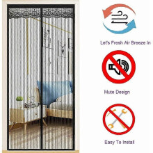Magnetic Fly Screen Door 150x220cm, Fiberglass Insect Screen Door, Fly Curtains for Door Automatic Closing Ultra-fine Mesh Without Drilling (Black)