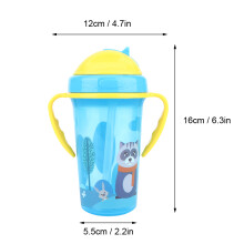 Kleinkind Baby Becher mit Henkel & Trinkhalm, 8 oz, Blau, langlebige Kunststoff-Trinkflasche