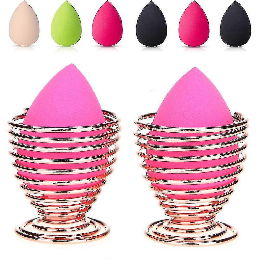 Makeup Sponge Holder (3 Pack, Rose Gold)