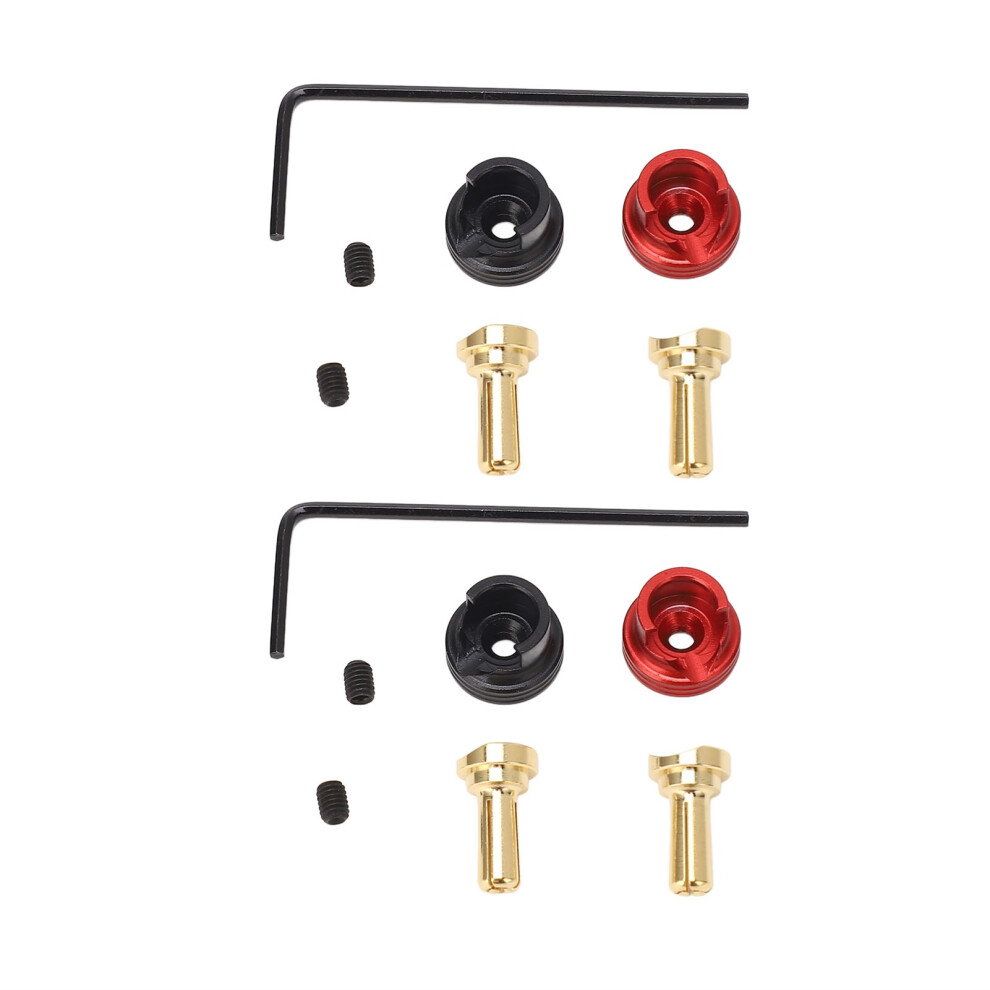 4Pcs Aluminum Rc Battery Heatsink Plugs 4.0Mm Banana Connectors Set 8761349377155