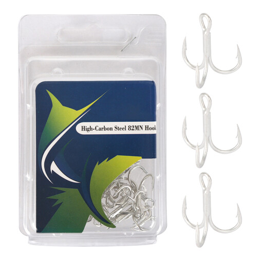 20Pcs High Carbon Steel Treble Hooks 6# Sharp Bait Tackle 2