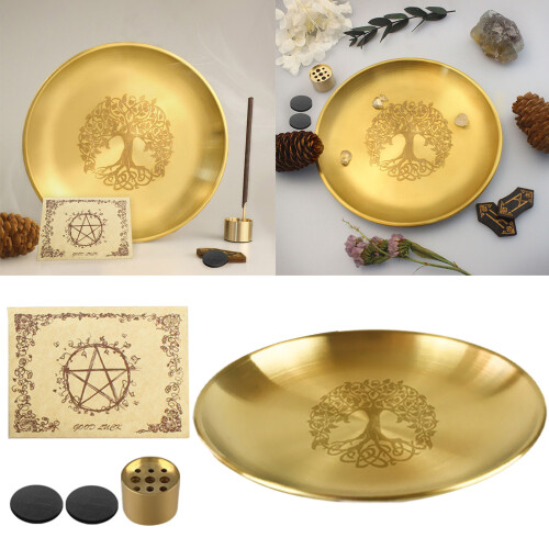 Pagans Ritual Tray Unique Altar Tree Pattern Plate Table Storage 1