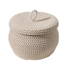 Round Storage Basket with Lid Hand-woven Eggs Baskets Girls