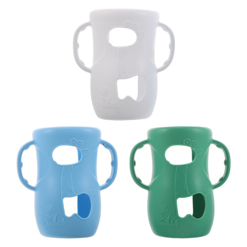 3pcs Silicone Baby Bottle Sleeves with Handles Protective Covers