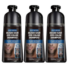 3pcs Beard Hair Color Dye Shampoo Natural Men Mustache Dying Black Darkening