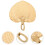 Portable Fan Khaki Bamboo Design For Indoor Summer Use 1pack 3