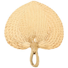 Portable Fan Khaki Bamboo Design For Indoor Summer Use 1pack