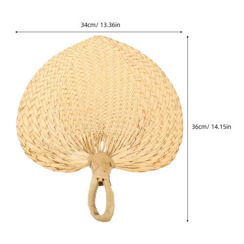 Portable Fan Khaki Bamboo Design For Indoor Summer Use 1pack 1