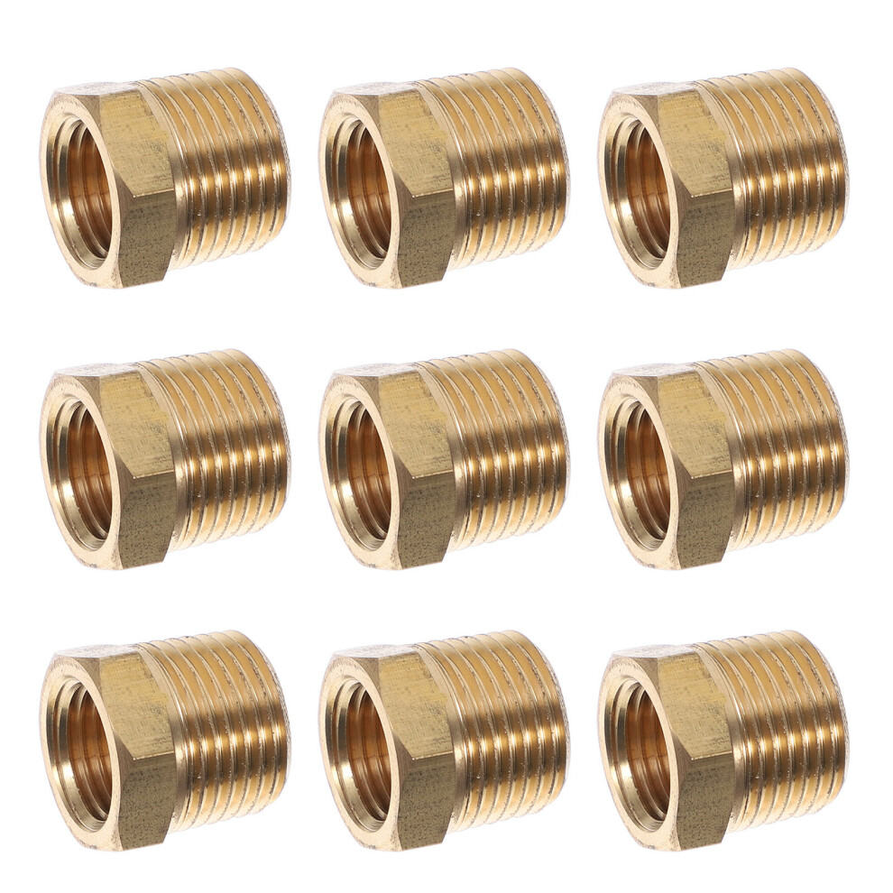 9Pcs Brass Reducer Hex Bushing 1/4 Inch Npt Male To 1/8 Female 3063233202600