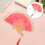 2pcs Watermelon Hand Fan with Bamboo Handle for Summer Cooling 10