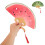 2pcs Watermelon Hand Fan with Bamboo Handle for Summer Cooling 4