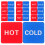 20pcs Self Stick Hot Cold Water Labels Waterproof Red 1