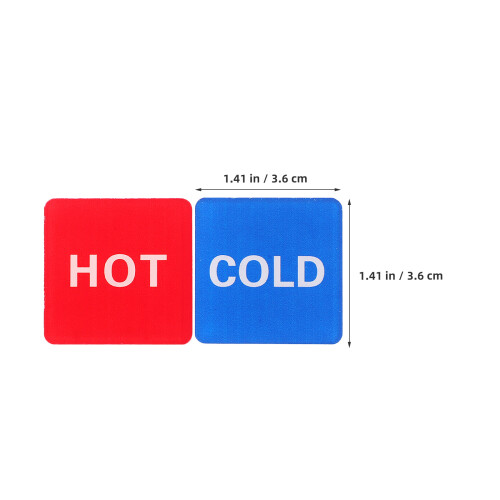 20pcs Self Stick Hot Cold Water Labels Waterproof Red 1