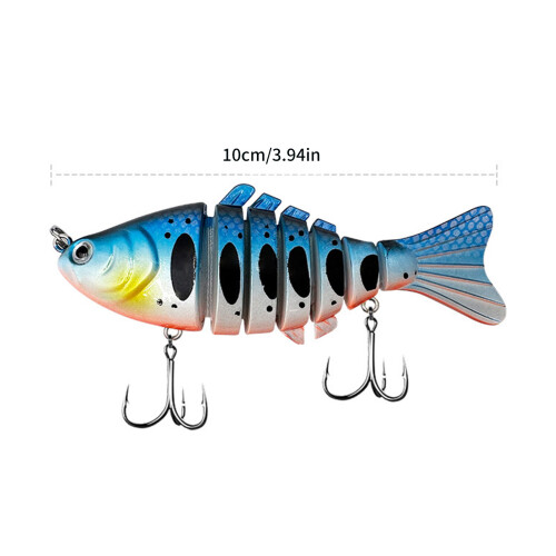 5Pcs Multi-Section Artificial Fishing Lures Fishhooks Jointed 2