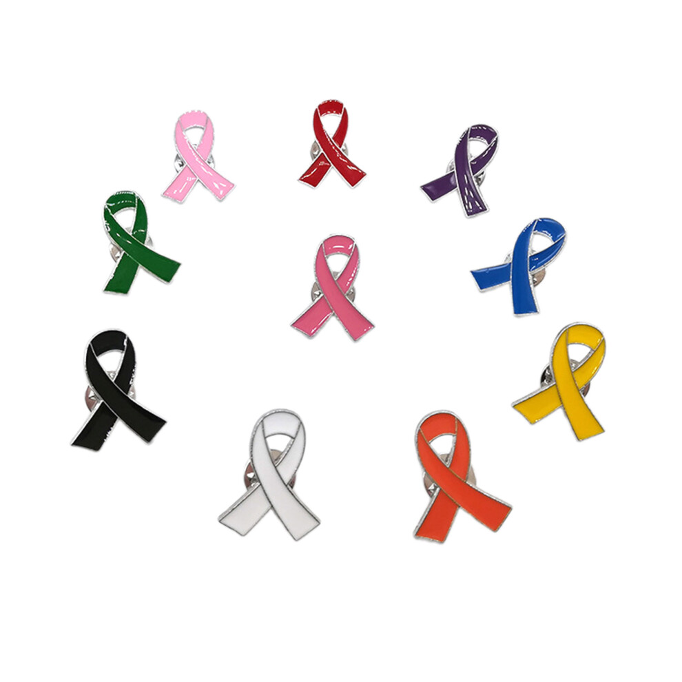 10 Pcs Hope Ribbon Lapel Pin Official Breast Cancers Awareness