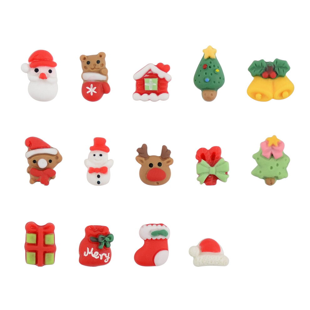 1Bag Christmas Charms Resin Craft Making DIY Ornament Fun Nail
