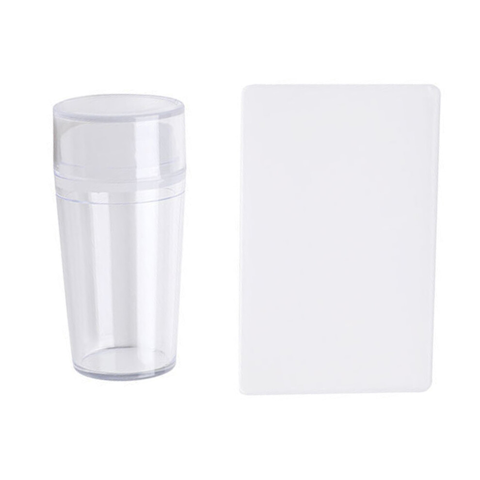 Professional Nail Stamping Kit Silicone Stamper with Scraper