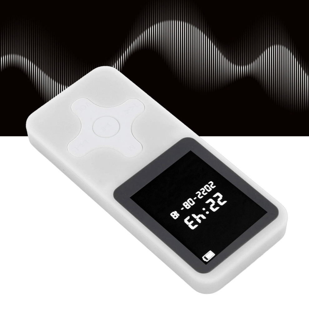 Bluetooth Mp3 Player 1.77In Lcd, 8Gb, Fm Radio, Recorder, Alarm White 7891349385650