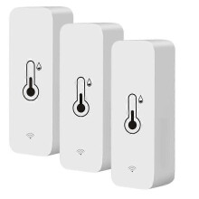 3Pcs Tuya WiFi Temperature and Humidity Sensor Indoor Humidity Sensor Battery Powered APP Monitoring for Alexa Google Home Voice