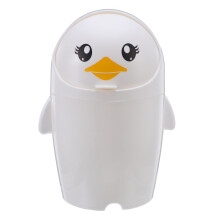 Penguin Desk Trash Can With Lid - Mini Waste Paper Basket
