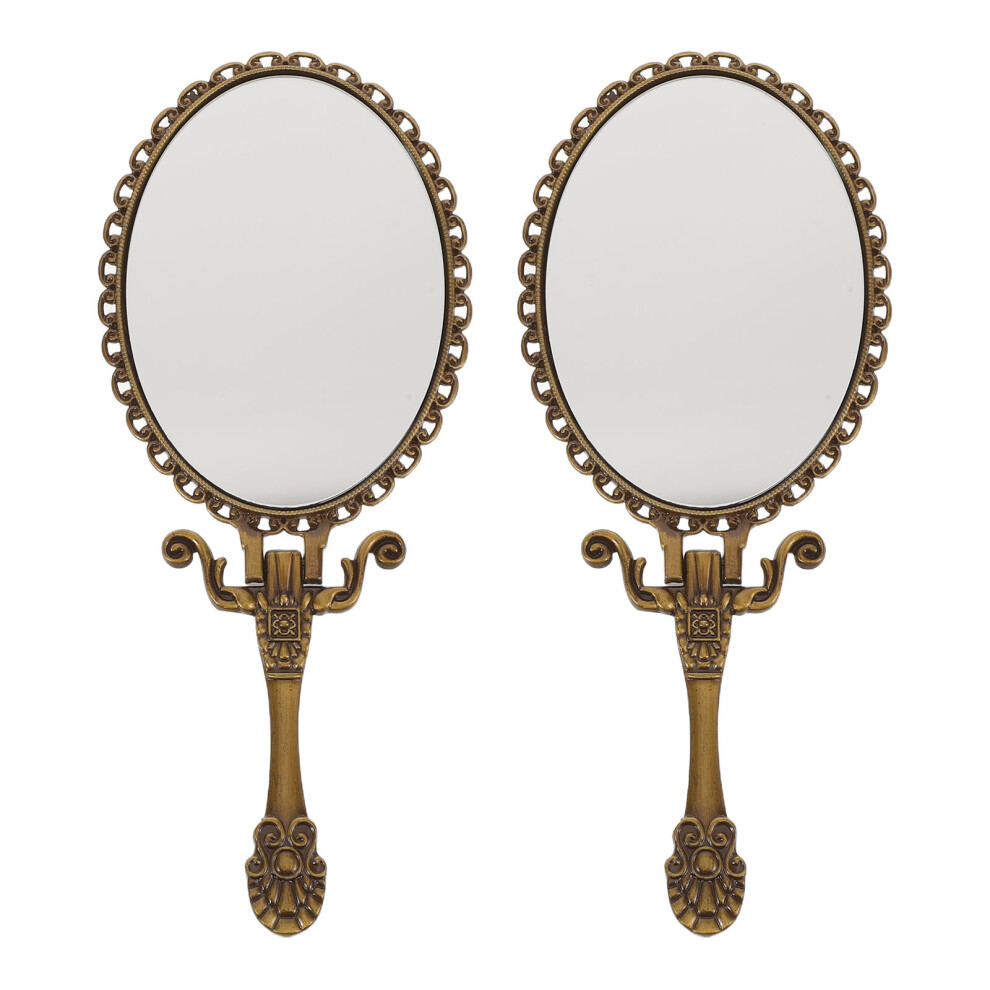 Artibetter 2Pcs Hand Held Mirrors With Handle - Foldable Travel Makeup Shaving