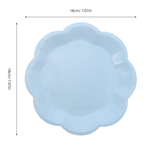 40pcs Gradient Blue Scalloped Paper Plates 7 Inch Party Tableware 1