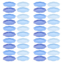 40pcs Gradient Blue Scalloped Paper Plates 7 Inch Party Tableware