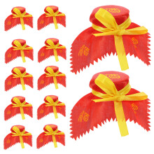 10Pcs Red Wine Jar Cloth Covers Fabric Lids Vintage Style Sealing Lid